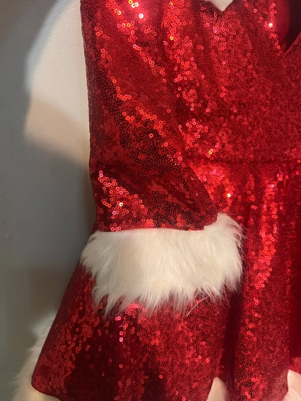 Holiday Sparkle Red Sequin Santa Dress for Kids